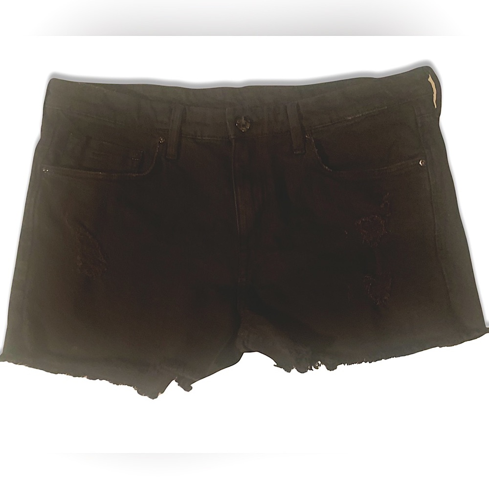 H&M Black Distressed Cutoff Denim Jean Shorts 12